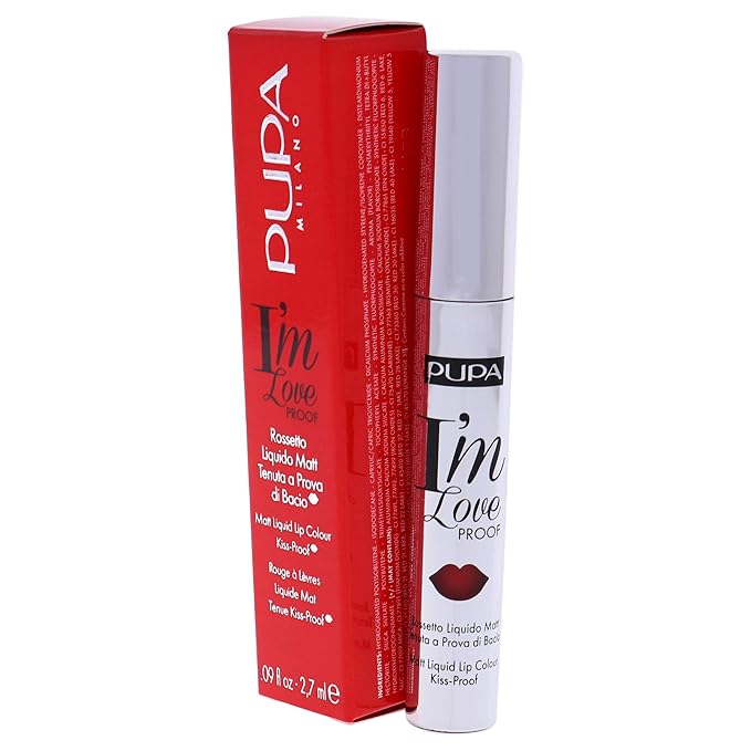 Pupa Milano I Am Love Proof Matt Liquid Lip Color - 010 Fire Red for Women - 0.09 oz Lipstick