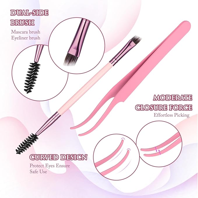 Lashes Clusters Kit Gift Packs 3 Styles 760Pcs with 2X Bond&Seal Volume Soft False Eyelash Extension 80D+100D D Curl Wispy Natural DIY Individual Fake Eyelashes Box for Beginners Bulk Pack