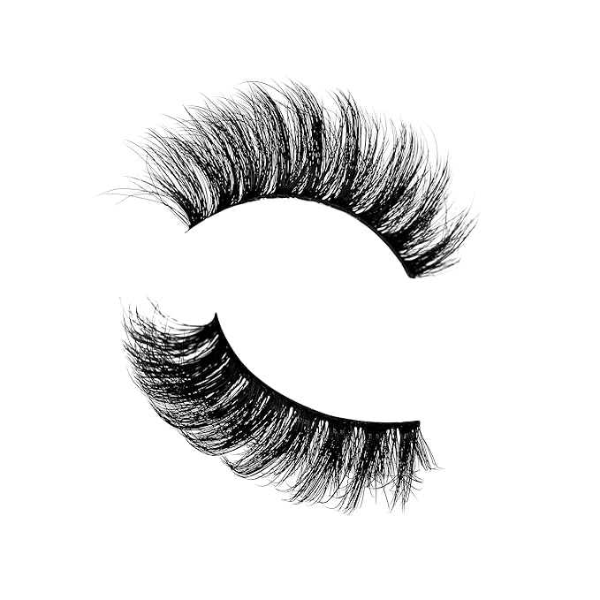 Pooplunch False Eyelash Volume Cat Eye Lashes D Curly Fluffy Lashes Wispy 8D Natural Soft Faux Mink Fake Eyelash Strips 7 Pairs Pack