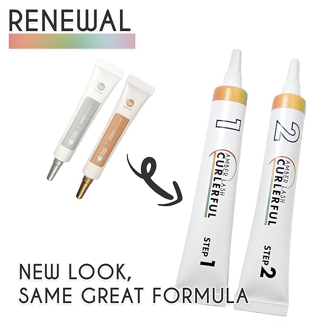 Amber Lash Curlerful, Brow Lamination Tube Set, For Professional Brow Perm, Step 1 & Step 2, 20 ml / 0.67 floz each
