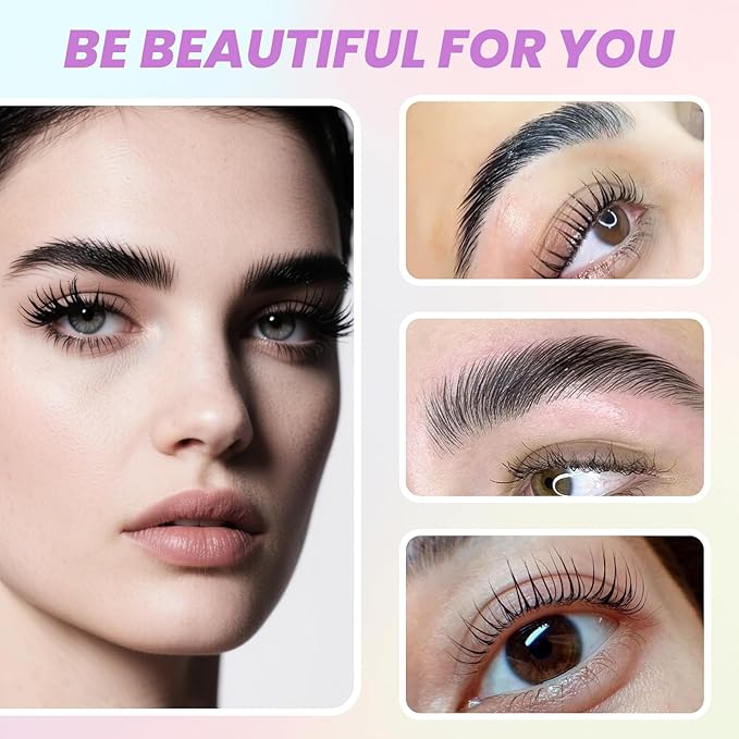 PERMANIA Lash Lift and Black Kit, Full Tube Design Brow Lamination Kit Salon Grade Instant Curling & Coloring With Detailed Instruction