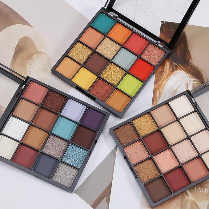 Boobeen Colorful Eyeshadow Palette Makeup-16 Colors, Matte and Glitter Eyeshadow, Bright Eyeshadow palettes, Blendable, Easy to Build Dramatic Glamour Looks (02#)