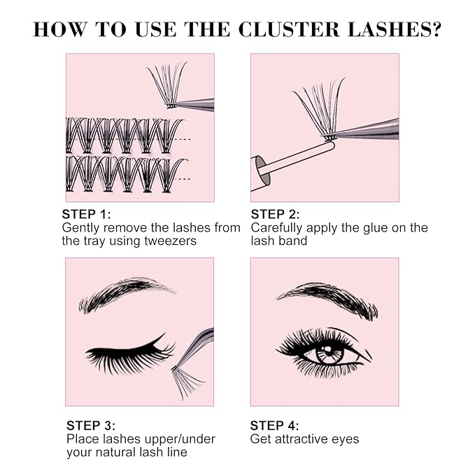FADLASH Lash Clusters Extensions Individual Lashes Natural Soft 120pcs 20D D Cur Natural Long Black Faux Mink Volume Lash Extensions Reusable Artificial Eyelashes (20D-0.07-D, 15mm)