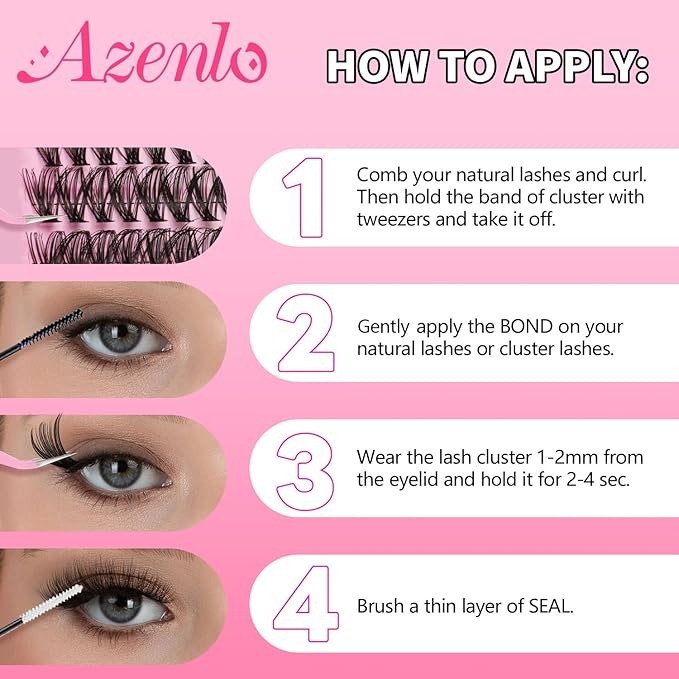 Lash Extensions Cluster DIY Lashes 240pcs 30D 80D 10-16mm Eyelash Clusters Individual Lashes Lash Kit Think Band Lash Kit(30D+80D KIT)