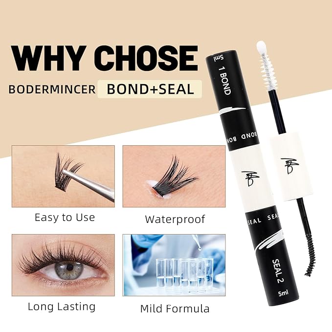 Bodermincer 120 Clusters 10mm+12mm/12mm+14mm/14mm+16mm Mixed Wide Cluster False Eyelash Individual Cluster EyeLashes Grafting Fake False Eyelashes Eyelash Extension (KIT M01 Black 14mm+16mm Mixed)