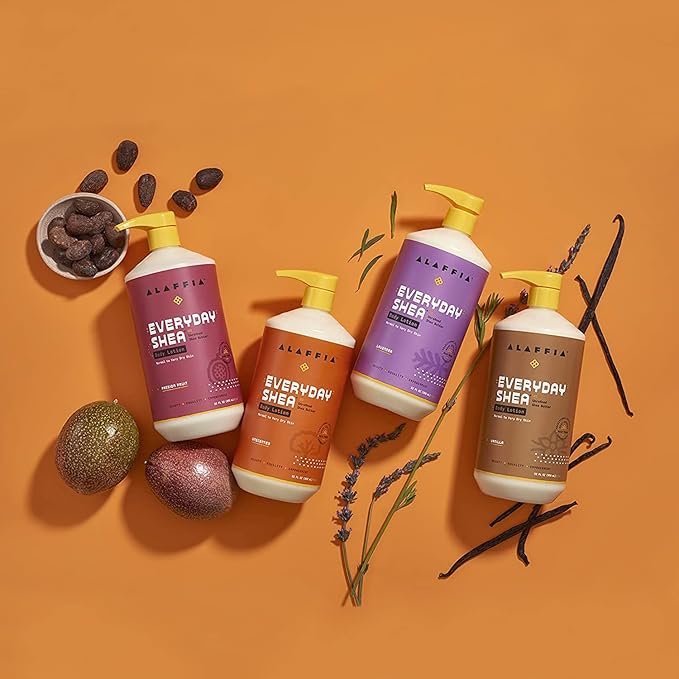 Alaffia EveryDay Shea Shampoo and Conditioner - Normal to Very Dry Hair, Gently Cleanses, Moisturizes, Restores and Protects Hair with Certified Fair Trade Unrefined Shea Butter, Unscented, 32 Oz Each