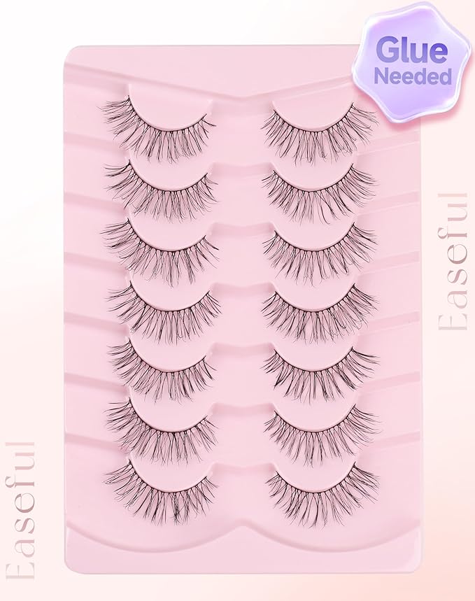 Natural Lashes Natural Eyelashes Natural Look Wispy Lashes Mink Lashes False Eyelashes Fake Eyelashes C Curl Lashes Strip Lashes Bright-04