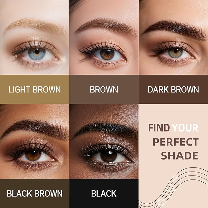 Microblading Eyebrow Pen, Dual-Ended Brow Pencil with 2-Fork-Tip and Precise Brush, Waterproof Longer Lasting Eyebrow Pencil, Microblade Eyebrow Pencil Create Natural Hair-Like Strokes (Light Brown)