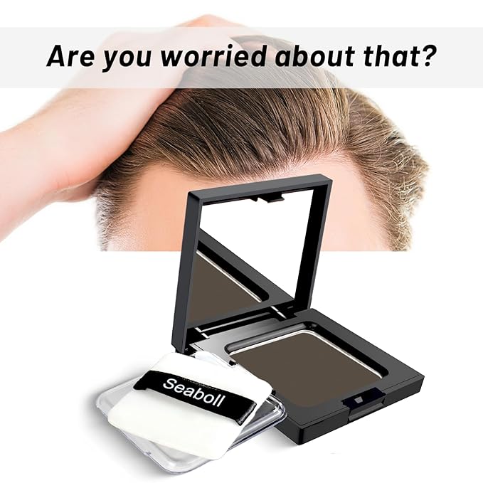 Instant Hairline Powder-0.42oz Root Touch Up Hair Color for Gray Hair Coverage, Scalp Concealer Shadow Powder Hair Fillers for Thinning Hair Bald Spot Cover Up, Beard Filler, Women & Men-Dark Brown