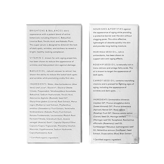 Naked & Thriving Super Glow Duo | Illuminate BC+ Serum (30 mL) + Rejuvenate Restorative Face Oil (35 mL) with Argan Oil, Sea Buckthorn Oil, Bakuchiol and Vitamin C (Set of 2)