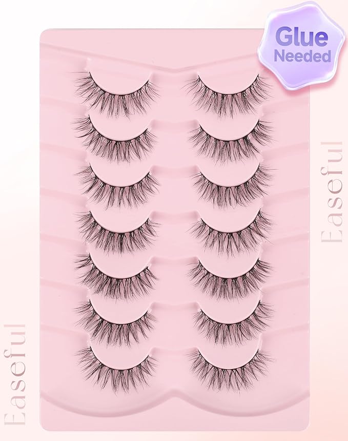 Natural Lashes Natural Eyelashes Natural Look Wispy Lashes Mink Lashes False Eyelashes Fake Eyelashes C Curl Lashes Strip Lashes Pure-07