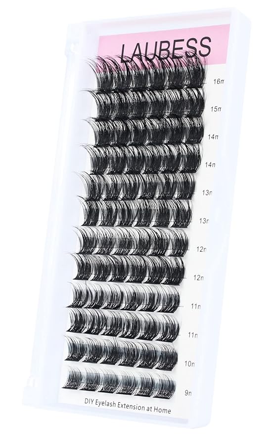 Individual Lashes 72 Cluster Lashes Mixed Tray Volume Eyelash Clusters DIY Lash Extension Kit Soft Lash Clusters Fluffy Mink Cluster Eyelash Extensions (03-0.07C, 9-16mm)