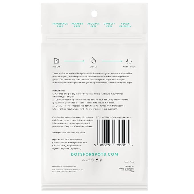 Dots for Spots Pimple Patches For Face - Fast Acting, Translucent Hydrocolloid Zit Patches that Unclog Pores - Korean Skincare - Vegan, Cruelty Free - (120 count)