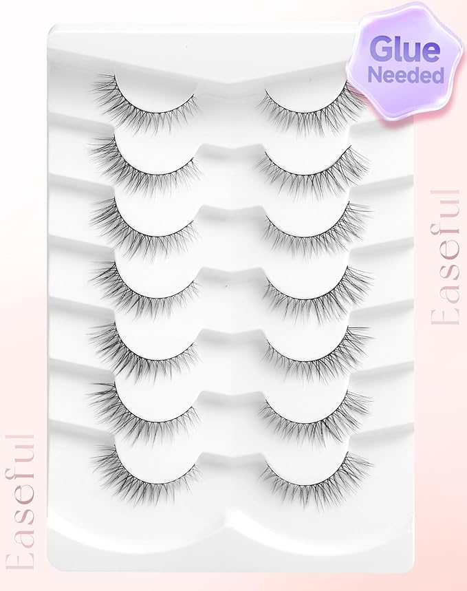 Lashes Natural Look Short False Eyelashes Wispy Flared-03