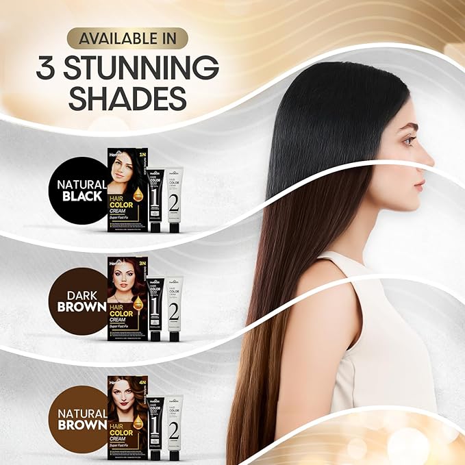 Herbishh Rapid Infusion Hair Color Cream – 4N Natural Brown Hair Dye Permanent One Minute with Comb Applicator, Hair Color for Gray Hair Coverage, Ammonia-Free, Patented Korean Technology, 2.03 fl. Oz