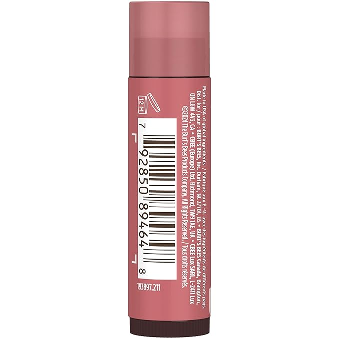 Burt's Bees Lip Tint Balm Stocking Stuffers Gifts, Long Lasting 2 in 1 Duo Tinted Balm Formula, Color Infused with Hydrating Shea Butter for a Natural Looking Buildable Finish, Red Dahlia (2-Pack)