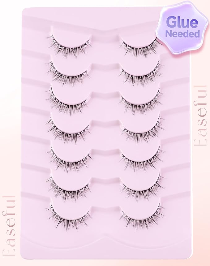 Natural Lashes Natural Eyelashes Natural Look Wispy Lashes Mink Lashes False Eyelashes Fake Eyelashes C Curl Lashes Strip Lashes Pure-01