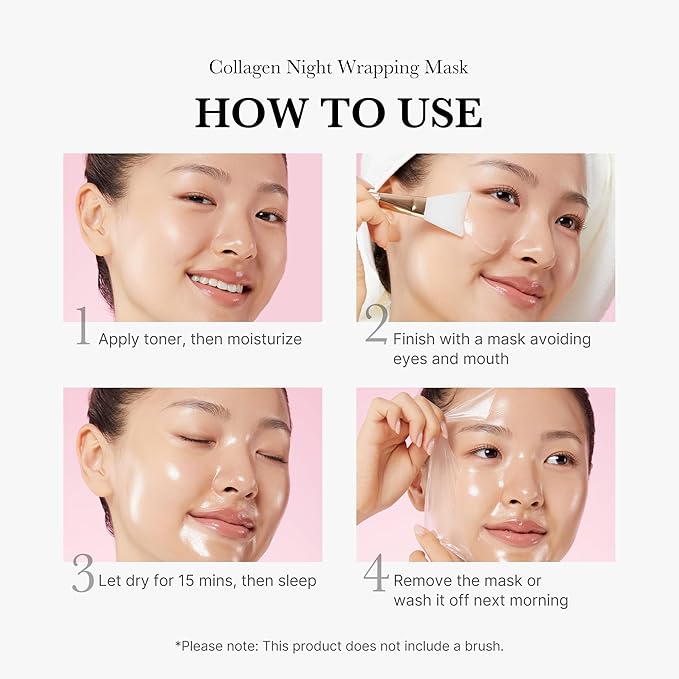 medicube Korean Collagen for Beginner: Collagen Overnight Wrapping Peel Off Facial Mask Pack and Collagen Jelly Cream (1.69 Fl Oz (50ml) | Holiday Stocking Stuffers