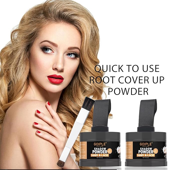 Root Cover Up Powder Hairline Powder for Women Root Touch Up Hair Color for Bald Spots, Eyebrows, Beard Line, Light-Blonde Hair Fibers for Thinning Hair Shadow Cover Up 2 Pack (Light Brown)
