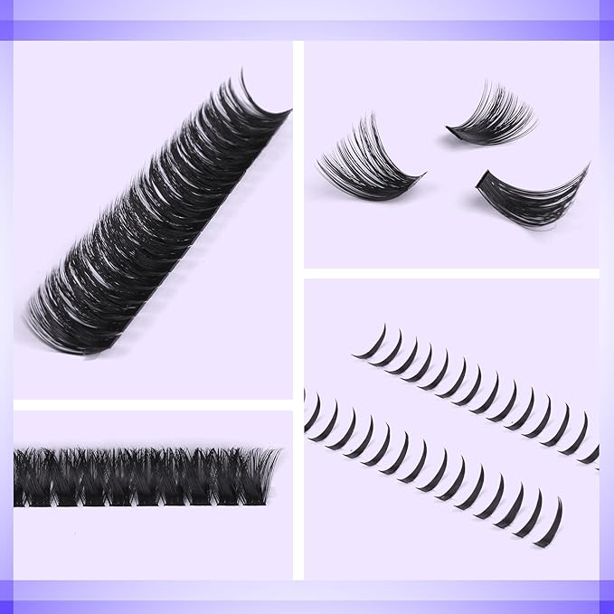 Spikes Lashes 100D Eyelash Extensions Volume Thick Lash Clusters D Curl Eyelash Clusters 12-21MM Long DIY Individual Lashes Fairy Cluster Lashes Mega Cluster Eyelash Extensions Mink Lashes Clusters