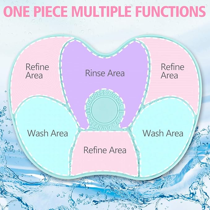 Silicon Makeup Brush Cleaning Mat Makeup Brush Cleaner Pad Cosmetic Brush Cleaning Mat Portable Washing Tool Scrubber with Suction Cup (green)