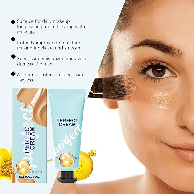 CC Cream All-Over Complexion Perfector, Long-Lasting Foundation, Face & Body Coverage Perfector, Full Coverage Concealer Cream, 2.82 Oz (Natural Color)