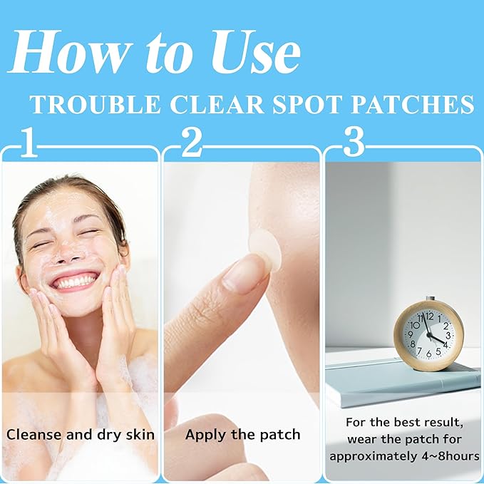 Purederm Trouble Clear Spot Patch - Acne Patches for Blemish Care - Reduces Redness & Protects Skin - Scar Prevention