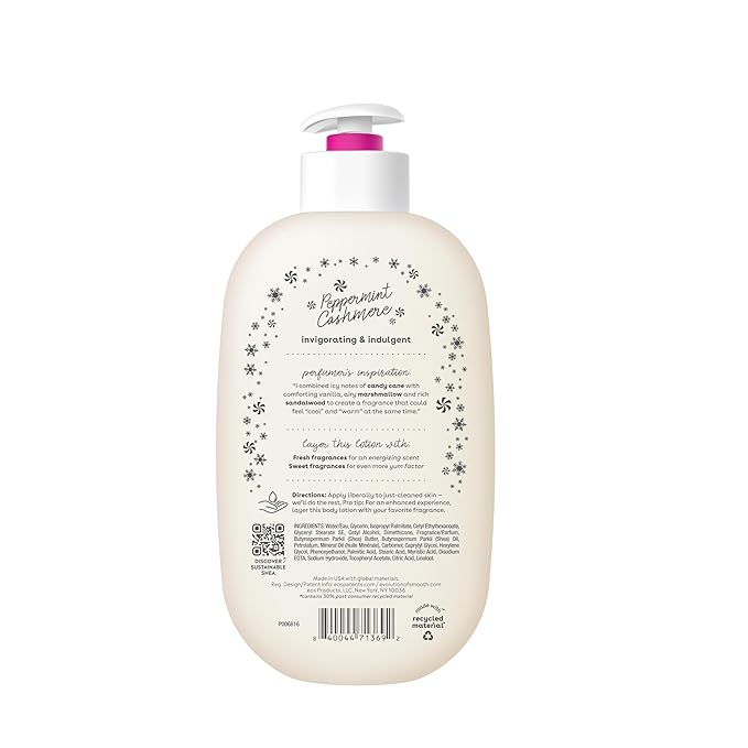 eos Shea Better Holiday Body Lotion, Peppermint Cashmere, Limited Edition Skin Care, 24-Hour Moisture, Body Lotion for Women, Vegan, 16 fl oz