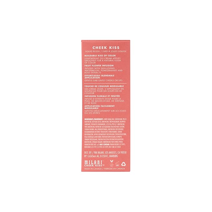 Milani Cheek Kiss Liquid Blush Makeup, Lightweight, Blendable & Buildable for Radiant Flushed Cheeks, Skin-Loving Formula - Pink Flirt