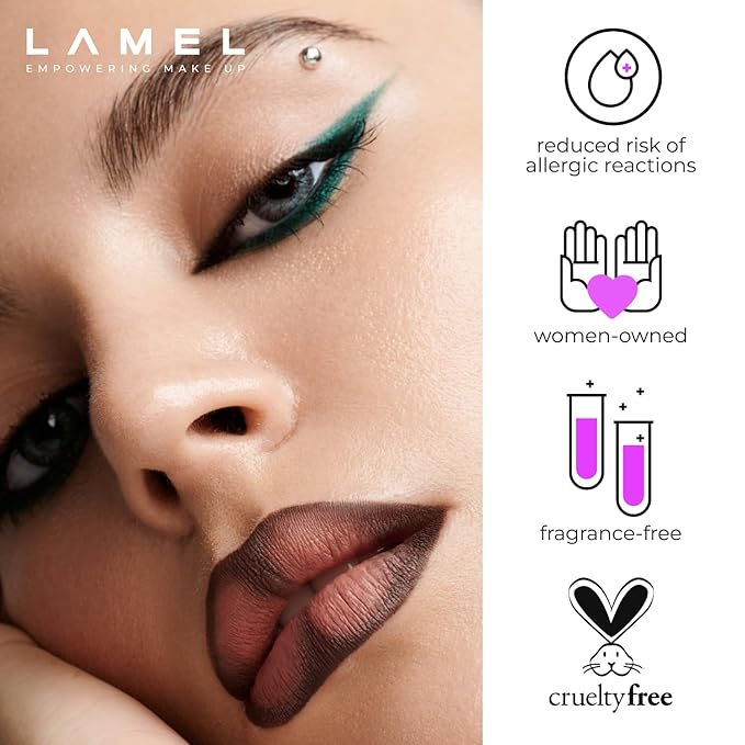Lamel Matte Gel Lip Liner Pencil | Weightless & CreamyTexture - Sharpenable - Longwear & Waterproof - High Pigmented & Flawless Finish - Cruelty-free & Paraben-Free - 414, 1,7g/0.05oz. (Intense Brown)