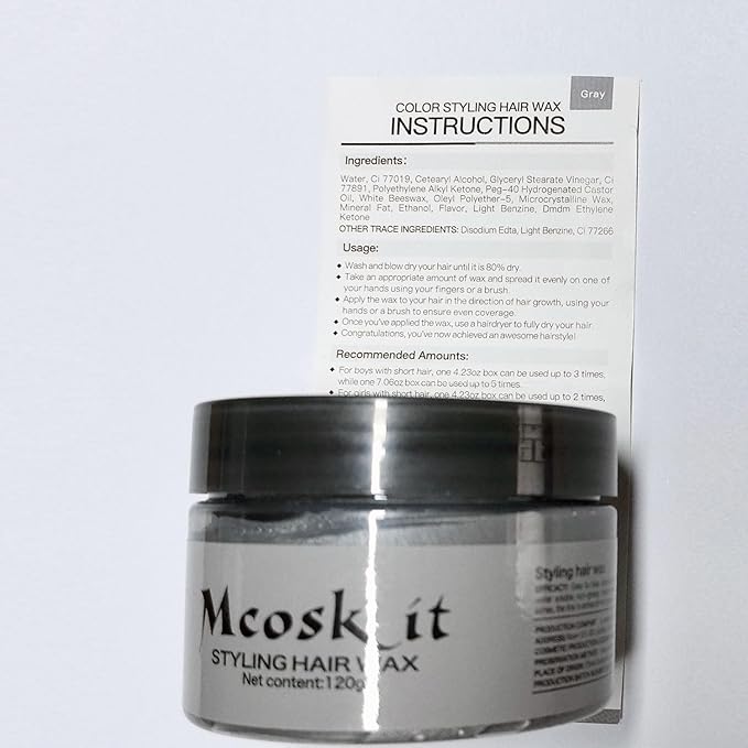 Hair-Color-Wax for Men & Wome (Grey)