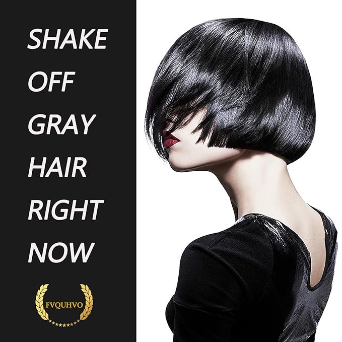 Fvquhvo Black Hair Dye for Gray Hair, Instant Hair Dye Shampoo, Hair Color Shampoo for Women Men, Lasting Shampoo Hair Dye & Black Hair Shampoo, Shampoo Para Canas, Champu Para Canas 16.90 Fl Oz