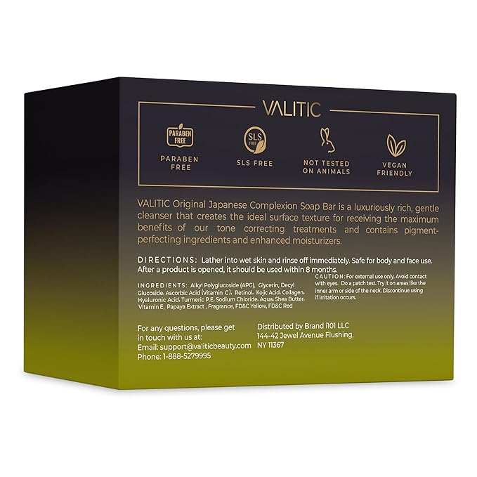 VALITIC Papaya and Turmeric Kojic Acid Soap Bar - Dark Spot Corrector Skin Care Cleansing Bar - Infused with Vitamin C, Hyaluronic Acid, Collagen, Retinol, Olive Oil - 2 Pack