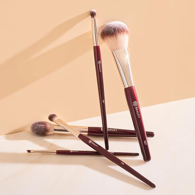BK BEAUTY - PRECISION BRUSH COLLECTION (5PC) - Professional Makeup Brush Set for Bronzer, Blush, Contour, Powder & Eye Makeup | Premium Face Brushes for Flawless Application