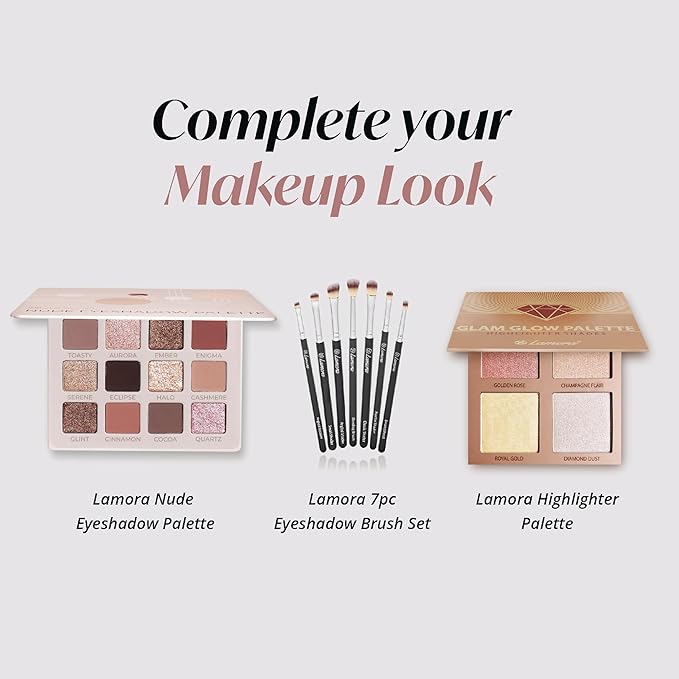 Lamora Nude Eyeshadow Palette - 12 Soft Pink Rose Shadows, Multi-Use Eye Makeup Palette with Matte & Shimmer Finishes, Ultra-Blendable Everyday Neutrals, Long-lasting Wear, Travel Makeup with Mirror