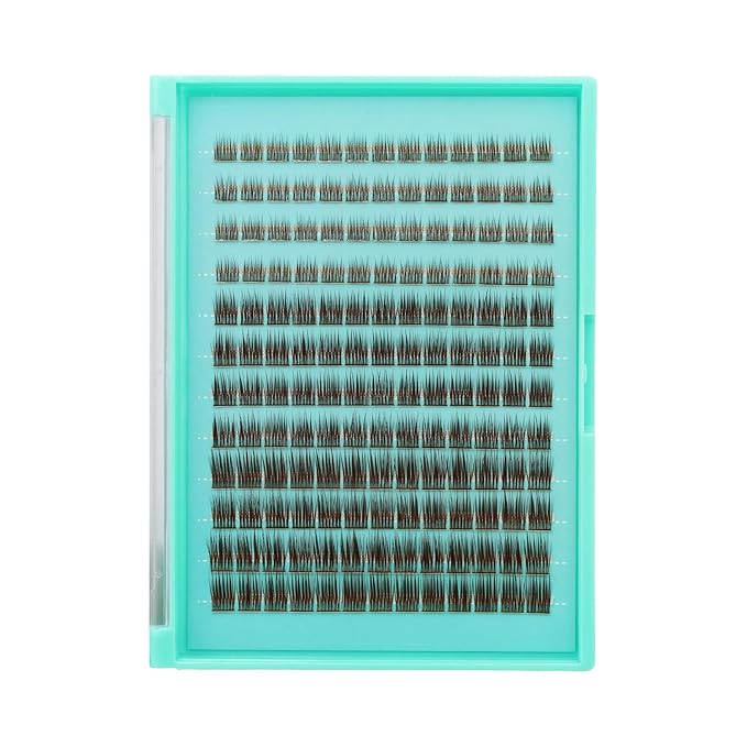Bodermincer Lash Clusters D Curl Black/Brown/Colored Lashes 10-12-14/12-14-16/16-18-20mm Mixed Lash Clusters Kit For Beginner (Y11# B Curl-Brown 8-10-12mm Mixed)