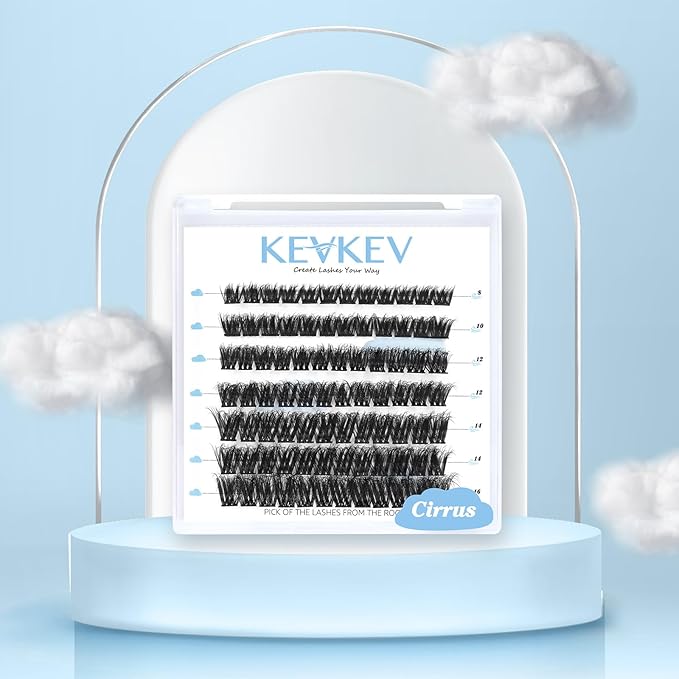 Lash Clusters 84 Pcs Cluster Lashes Individual Lashes DIY Lash Extension Lashes That Look Like Extensions Wispy Lashes Eyelash Clusters Thin Band & Soft (Cirrus 3D-Style,C-8-16mix)