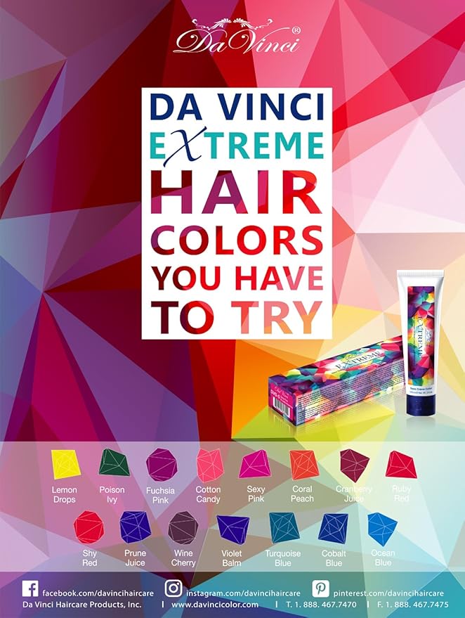 Da Vinci Extreme Semi Hair Colors(3.4oz) (DVS14_Cobalt Blue)