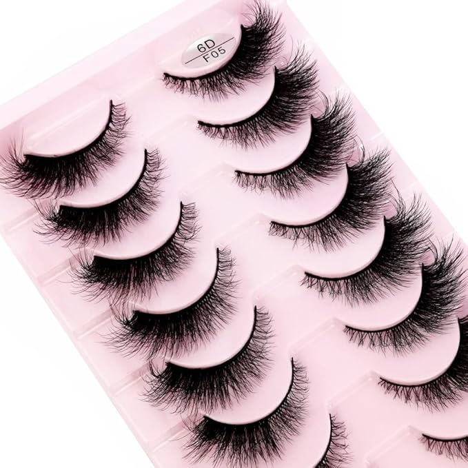 HBZGTLAD New 10 Pairs 3D Mink Lashes False Eyelashes Handmade Wispy Fluffy Long Lashes Natural Eye Makeup Tools Eye Lashes(6DF05)