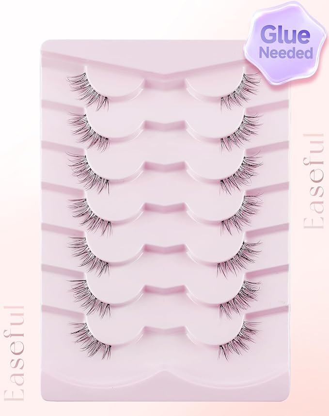 Half Lashes Natural Corner Eyelashes Wispy Natural Look Clear Band 3/4 Lashes Half-01
