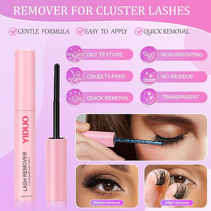 3 Styles Lashes Cluster Kit 720Pcs Eyelash Extensions Kit 40P+60P+80P Bulk Pack D Curl Volume False Eyelashes DIY Individual Wispy Fake Eye Lashes Combo Packs with Bond&Seal |Tweezers | Removers