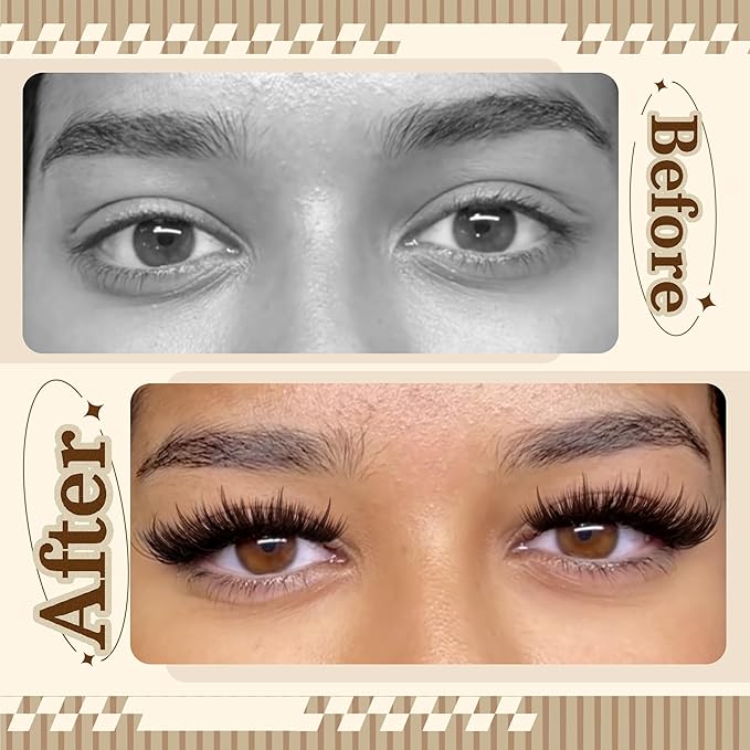 Brown Lash Clusters Spiky Volume Cluster Eyelash Extensions Fairy Spikes Dark Brown Wispy Thick Cluster Lashes Extensions Wide-Band Spiky Fluffy Eyelash Clusters (90 Pcs, CC Curve, 10-16MM)