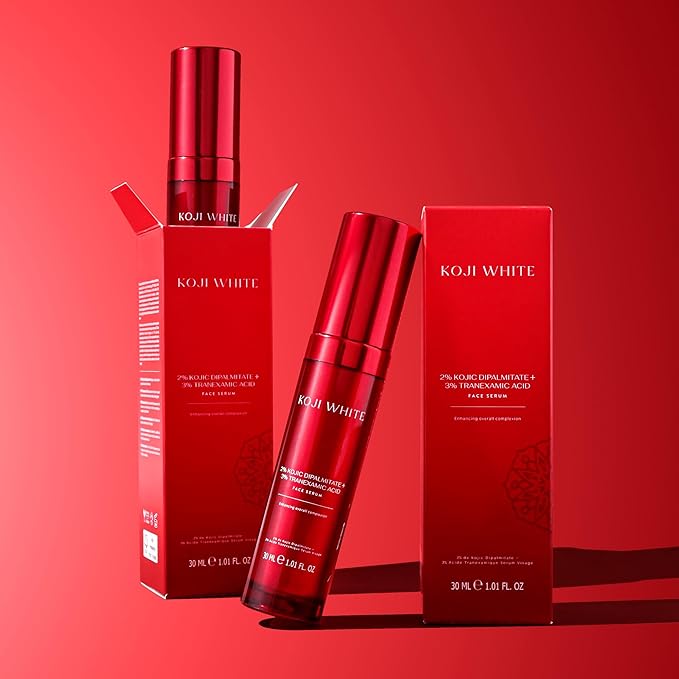 Koji White 2% Kojic Acid Dipalmitate + 3% Tranexamic Acid Serum - Facial Serum for Women, Hydrating with Niacinamide - Vegan, Fragrance-Free, Unscented for Sensitive Skin & Uneven Tone - 1.01 Fl Oz