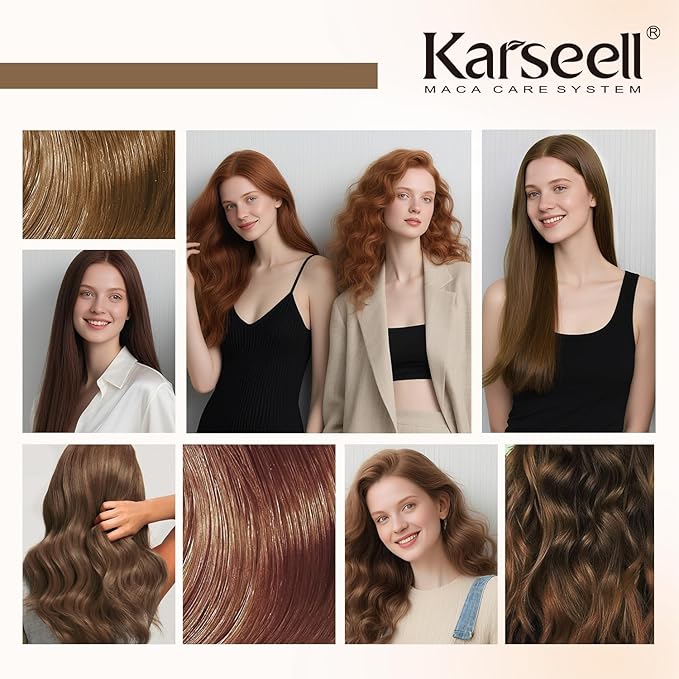 Karseell Hair Color Depositing Conditioner, Brown Hair Mask for Colored and Bleached Hair, Professional Refreshes Brown Color & Tone 500mL 16.9 fl oz