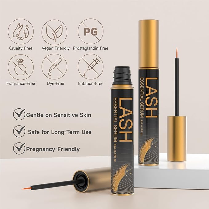Nourishing Lash & Brow Serum β Enhances the Look of Fuller, Longer Eyelashes and Eyebrows β Gentle Formula for Sensitive Eyes β Vegan & Cruelty-Free β 0.17 fl oz (Pack of 2)