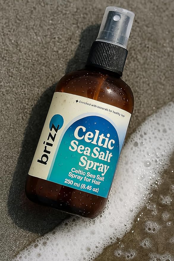 Celtic Sea Salt Hair Spray. Instant & Natural Beach Look, Volume & Texture, Celtic Sea Salt Spray with Kelp, Aloe Vera, and Hair-Strengthening Minerals. (8.45 fl oz)