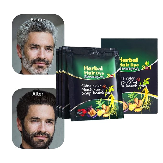 Purple Hair Dye Shampoo 3 in 1 for Women/Men Hair Color, Herbal Natural Dye Cover Gray Grey Coverage Permanent Instant | Easy to Use | Travel Size (Purple)