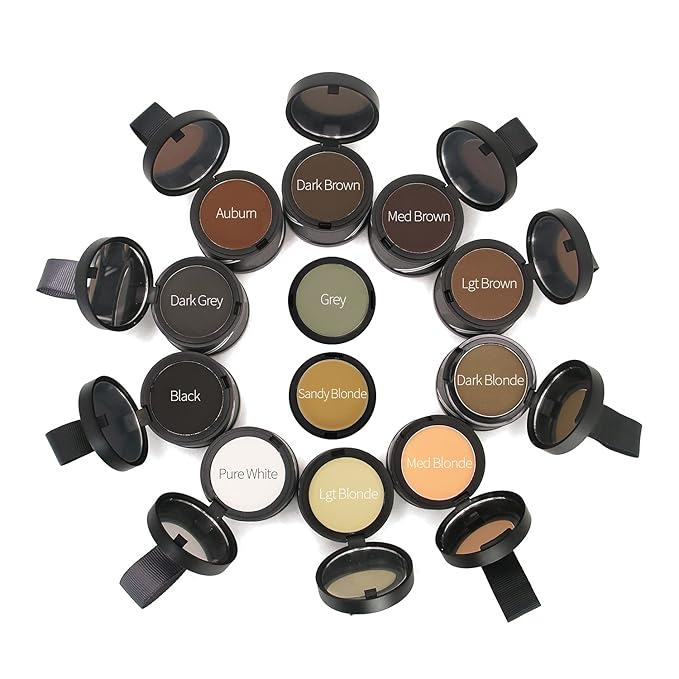 Finally Hair Waterproof Light Brown Hairline Shadow Powder, Hairline Concealer, Root Cover Up, Dab It Onto Thinning areas, Takes Gray Away, Fill In Your Beard (Light Brown)