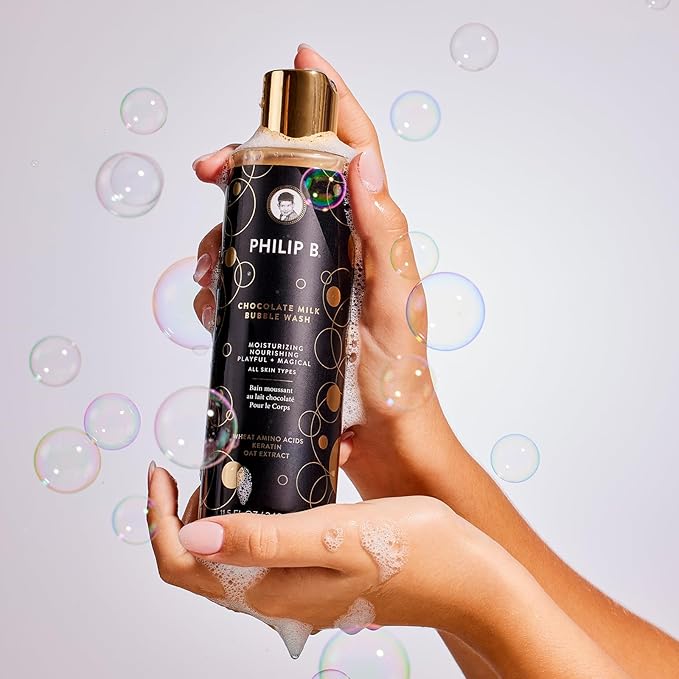 PHILIP B Chocolate Milk Bubble Wash 11.5 Fl Oz (340mL) - Moisturizing & Nourishing, Formulated With Wheat Amino Acids, Keratin & Oat Extract, for All Skin Types