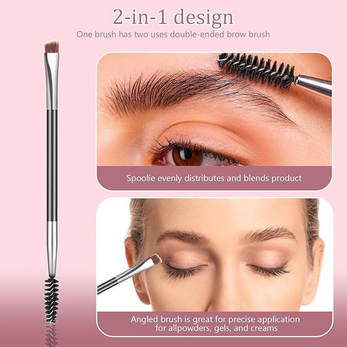 4PCS Eyelash Comb Lash Separator Eyebrow Brush & Brow Spoolie for Removes Clump Mascara